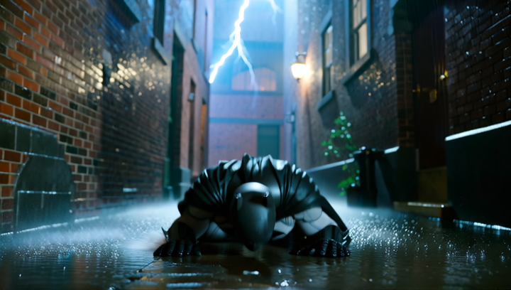 Cinematic low-angle shot