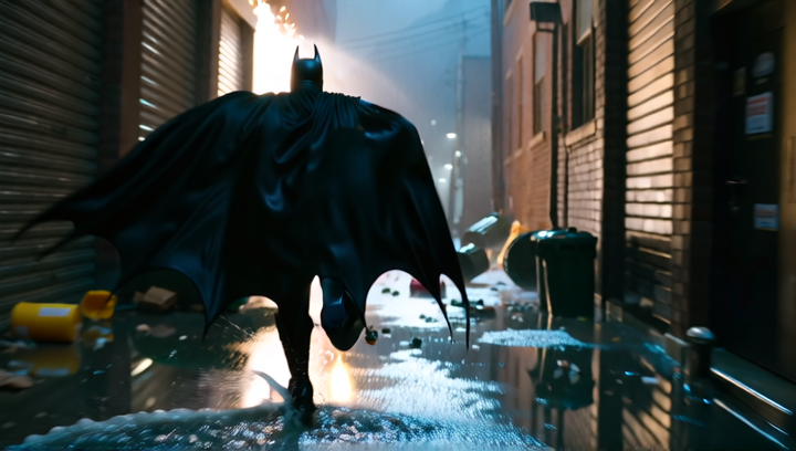 Fast tracking shot, camera running alongside