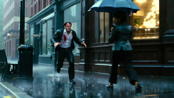 Fast tracking shot, camera running alongside