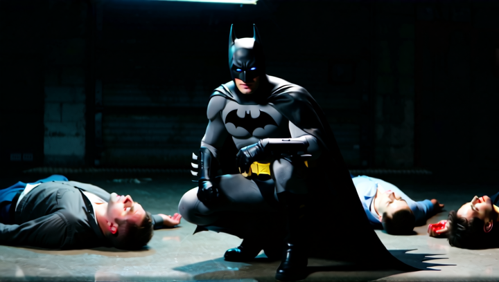 Medium shot, locked-off camera