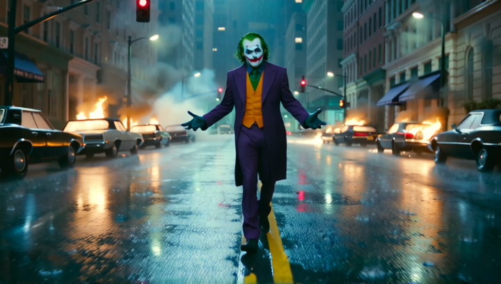 Slow-motion rear tracking shot