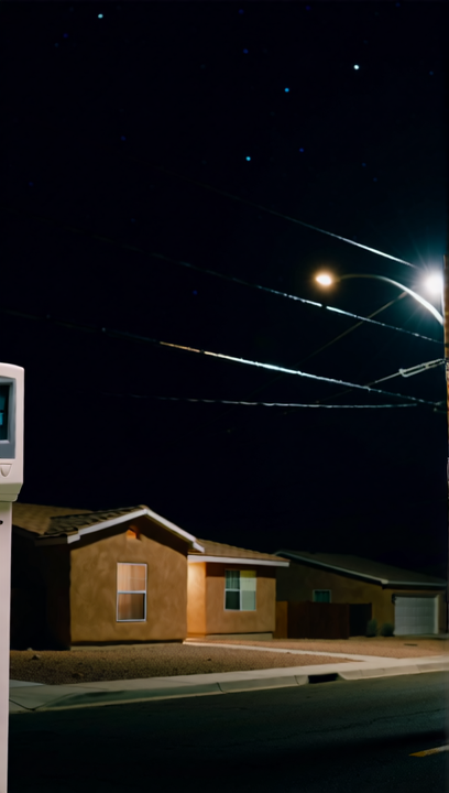 A dramatic vertical shot of a residential electricity meter spinning rapidly ...