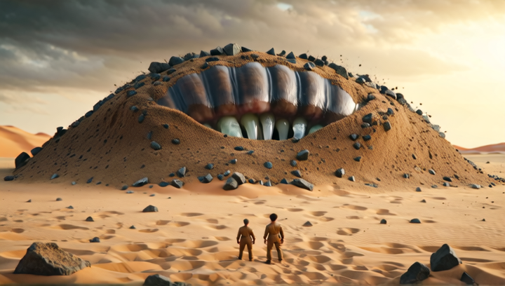 Slow-motion extreme wide shot