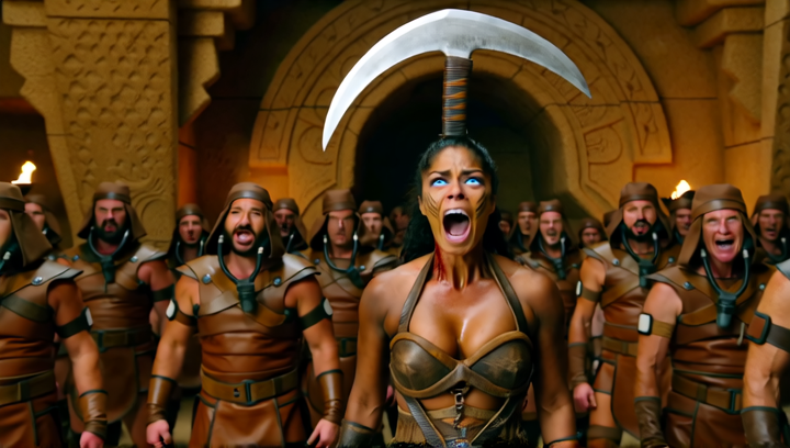 Interior of a carved stone bunker deep underground