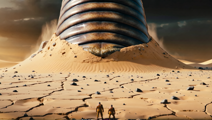 Slow-motion extreme wide shot